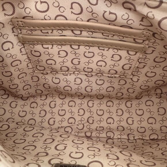 Guess Y2K Chanera Mini Shoulder Bag Blue Metallic Baguette Logo Vegan Studded - Picture 13 of 16